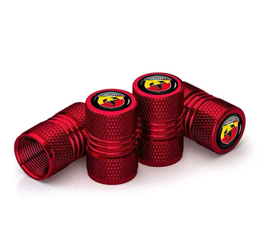 Abarth Emblem Red Tyre Valve Cap 4PC
