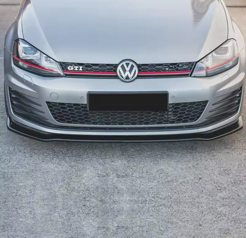 Volkswagen Golf MK7-MK7.5 2012-2019 Gloss Black Front Lip 3PC