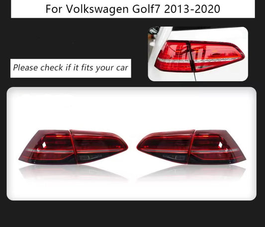 Volkswagen Golf MK7-7.5 2013-2020 Cherry Red Taillights Sequential Indicator / Xenon Light