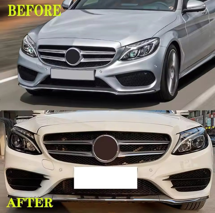 Mercedes-Benz C-Class 2015-2018 Front Bumper Fog Light Cover Upgrade 2PC
