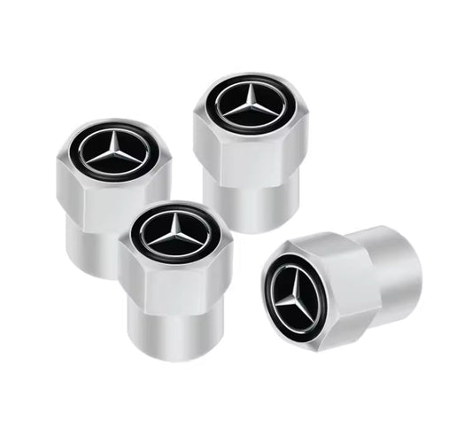 Mercedes-Benz Silver Hexagon Valve Cap 4PC