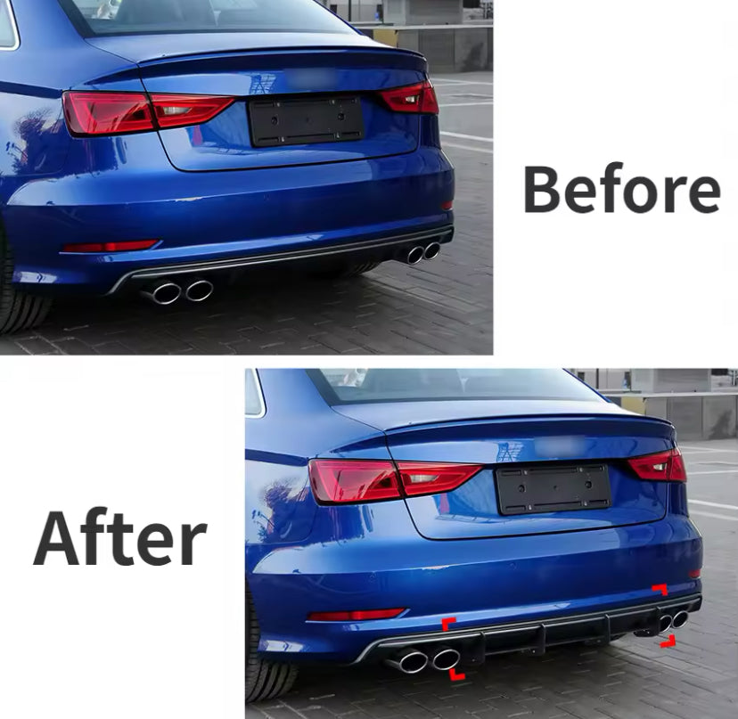 Audi S3 8V 2013-2016 Gloss Black Rear Diffuser