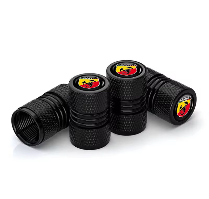 Abarth Emblem Black Tyre Valve Cap 4PC