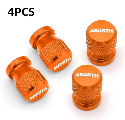 Abarth Orange Tyre Valve Caps 4PC