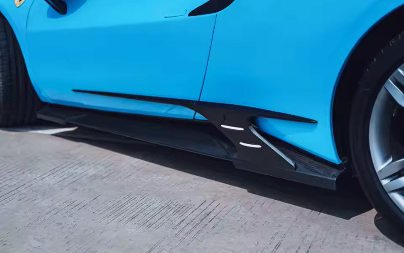 Ferrari 296 GTB Carbon Fibre Side Skirt Extension 4PC