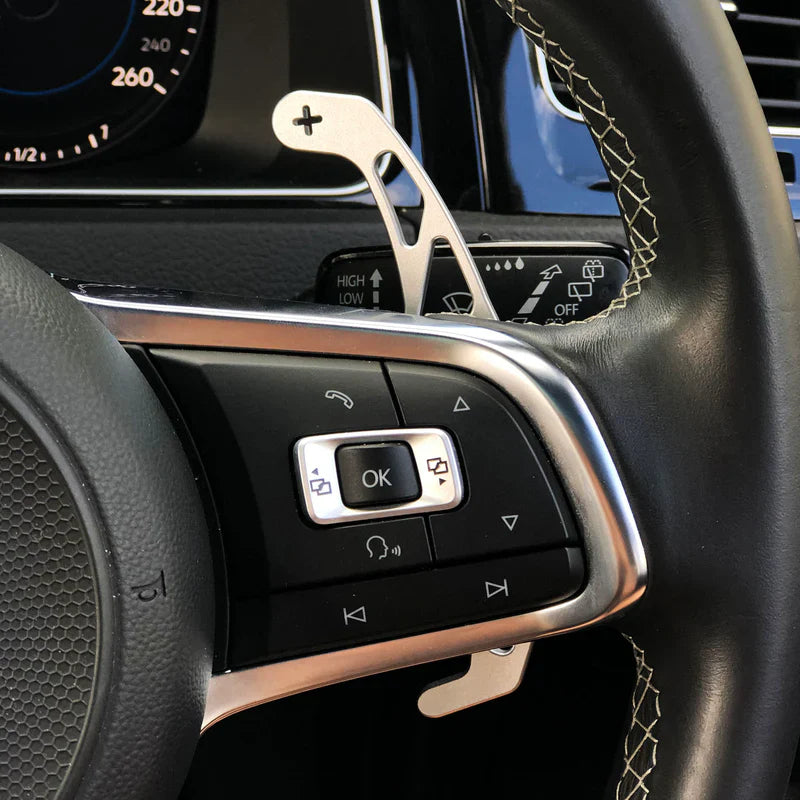 Volkswagen Golf MK7-7.5/Tiguan/Passat/Polo/T-Roc/Scirocco Silver Paddle Shifters 2PC