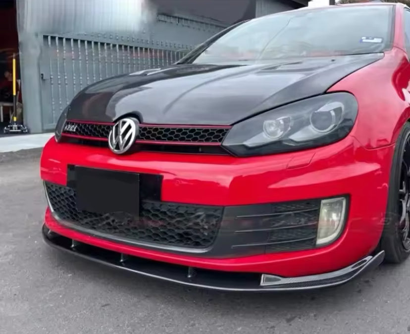 Volkswagen Golf MK6 2009-2013 Gloss Black Front Lip 3PC