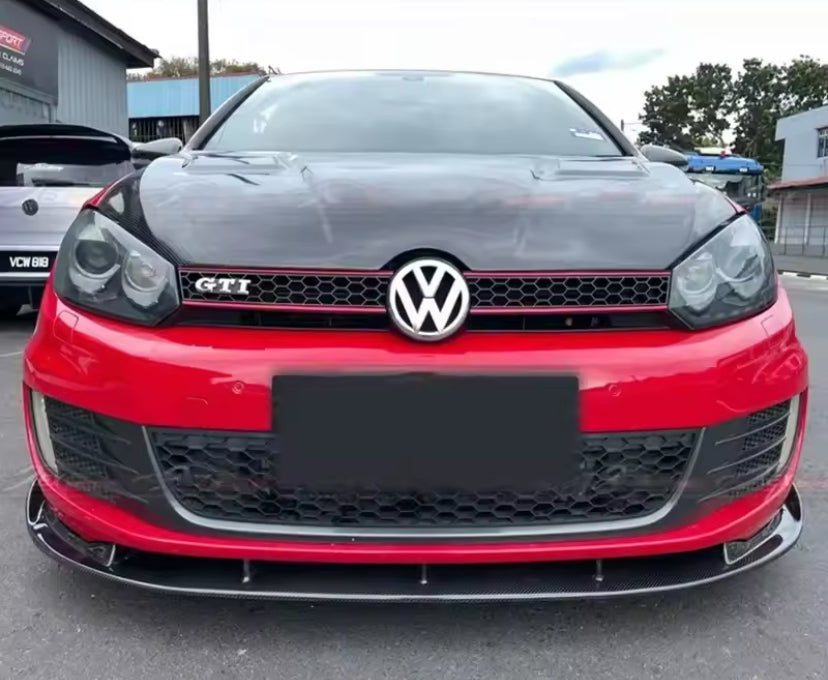 Volkswagen Golf MK6 2009-2013 Gloss Black Front Lip 3PC