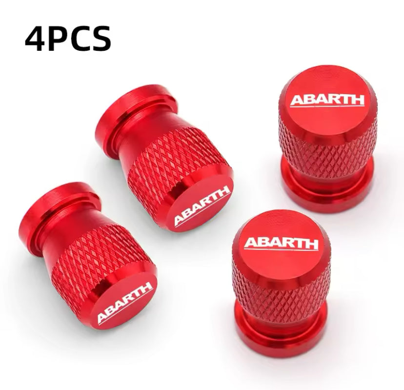 Abarth Red Tyre Valve Caps 4PC