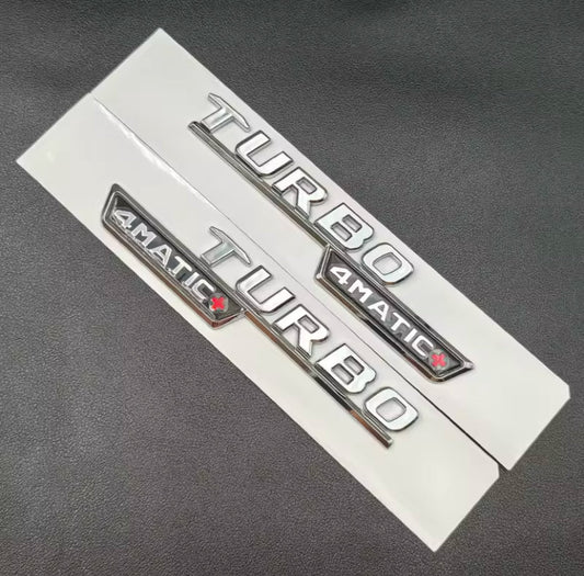 Mercedes-Benz Turbo 4Matic+ Chrome Badges 2PC
