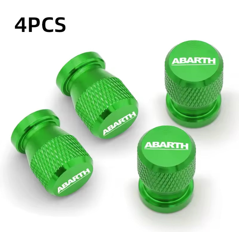 Abarth Green Tyre Valve Caps 4PC