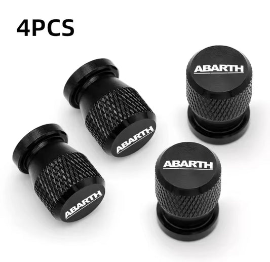 Abarth Black Tyre Valve Caps 4PC