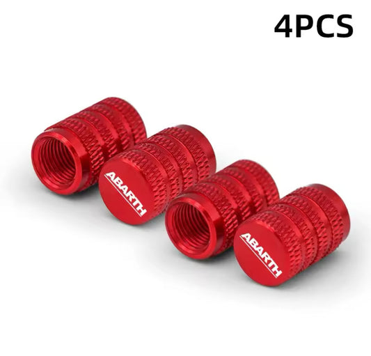 Abarth Red Tyre Valve Cap 4PC