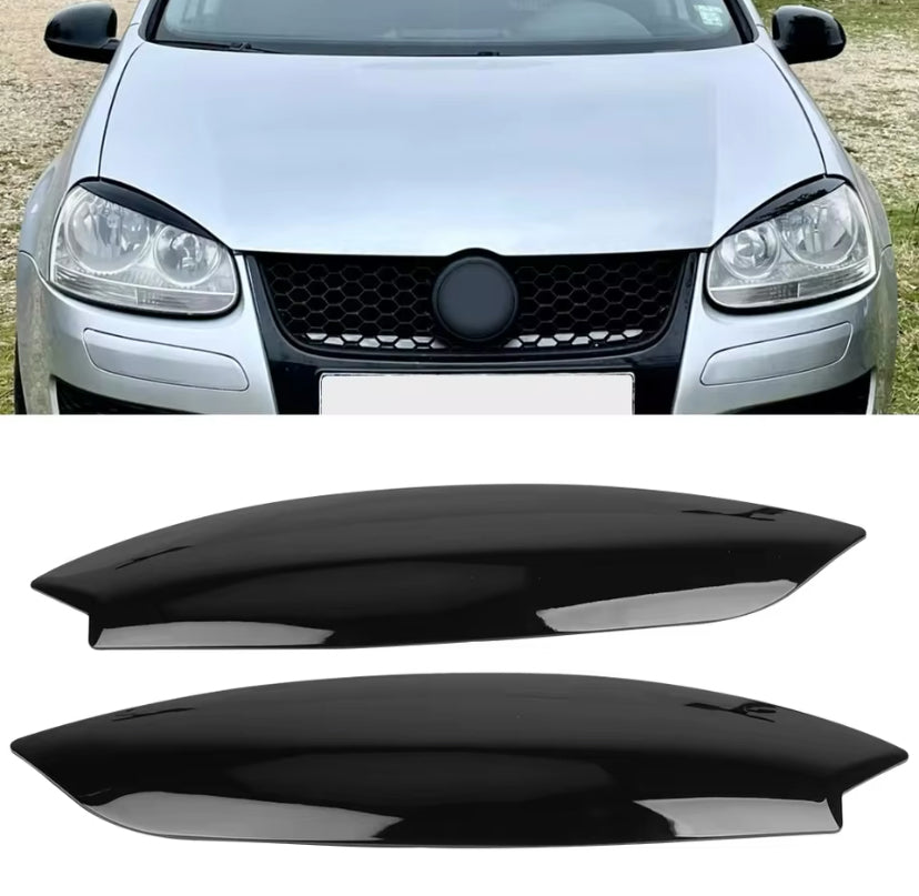 Volkswagen Golf MK5 2003-2009 Headlight Gloss Black Eyebrow “Mean Eye” 2PC