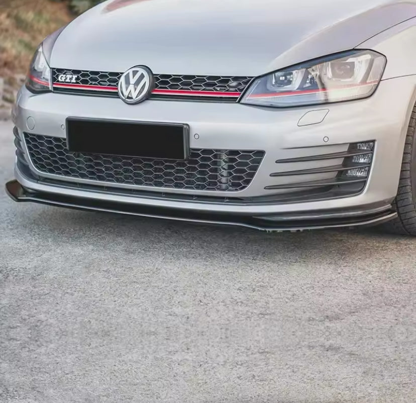 Volkswagen Golf MK7-MK7.5 2012-2019 Gloss Black Front Lip 3PC