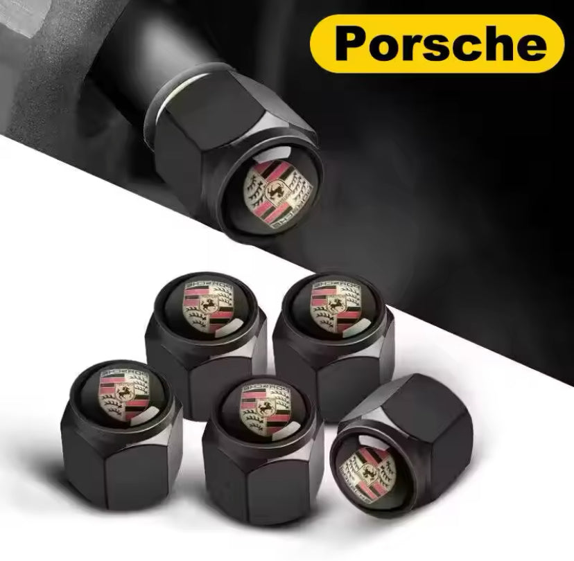 Porsche Black Valve Cap 4PC