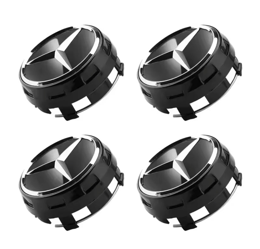 Mercedes-Benz AMG 75MM Gloss Black Centre Cap 4PCS