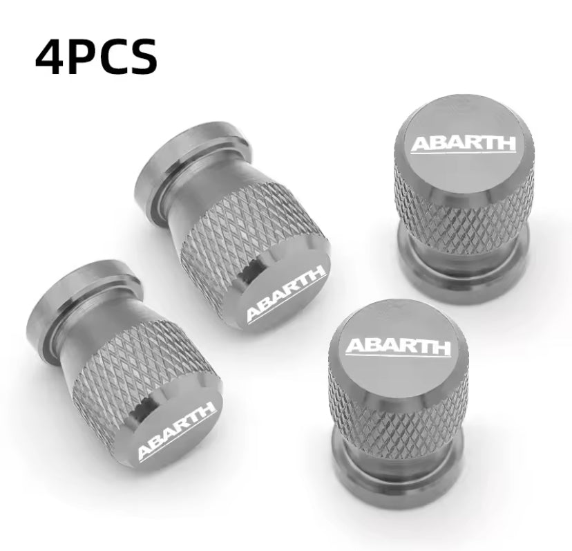 Abarth Grey Tyre Valve Caps 4PC