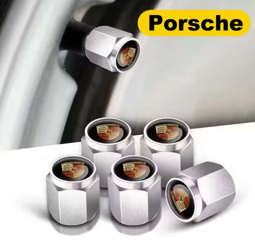 Porsche Silver Valve Cap 4PC