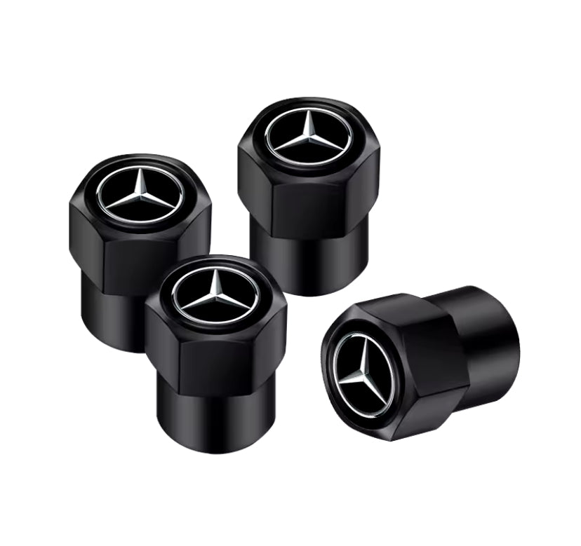 Mercedes-Benz Black Hexagon Valve Cap 4PC