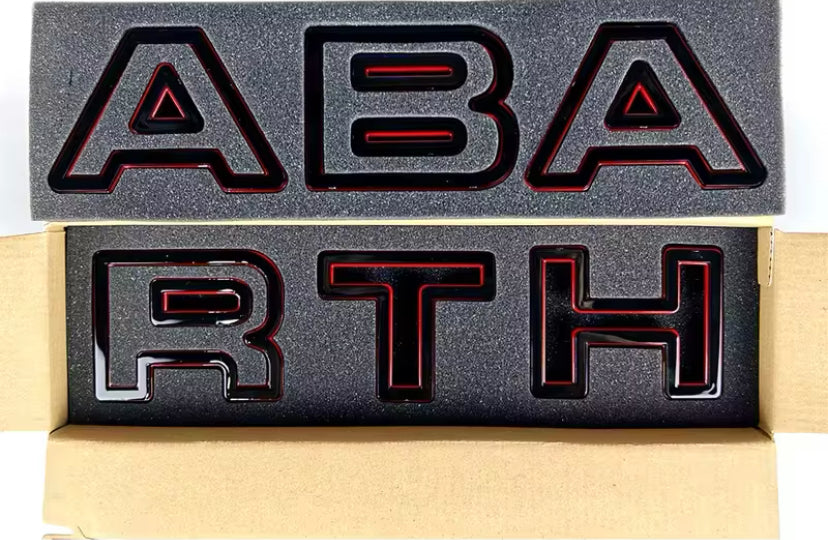 Abarth Front Bumper Lower Grille Clip On Lettering 6PC