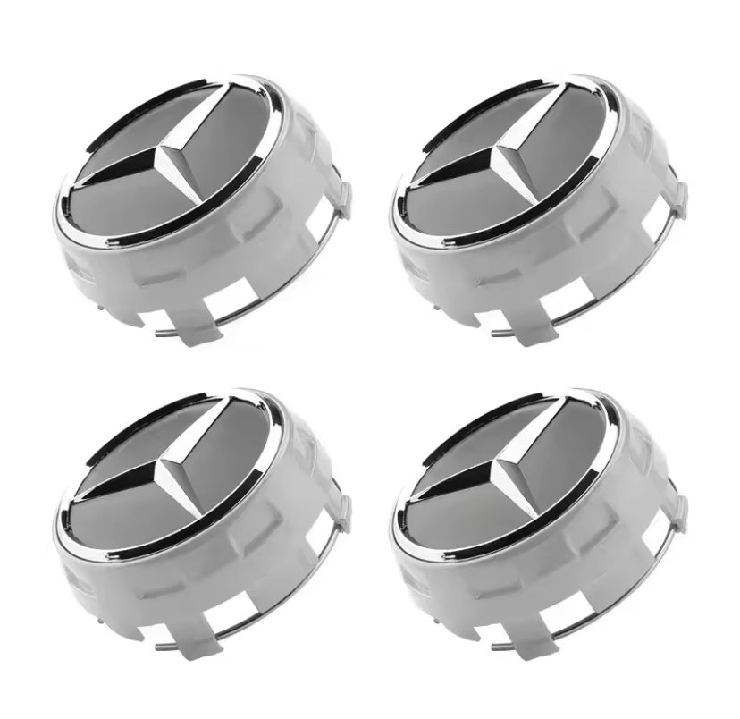 Mercedes-Benz AMG 75MM Silver Centre Cap 4PCS