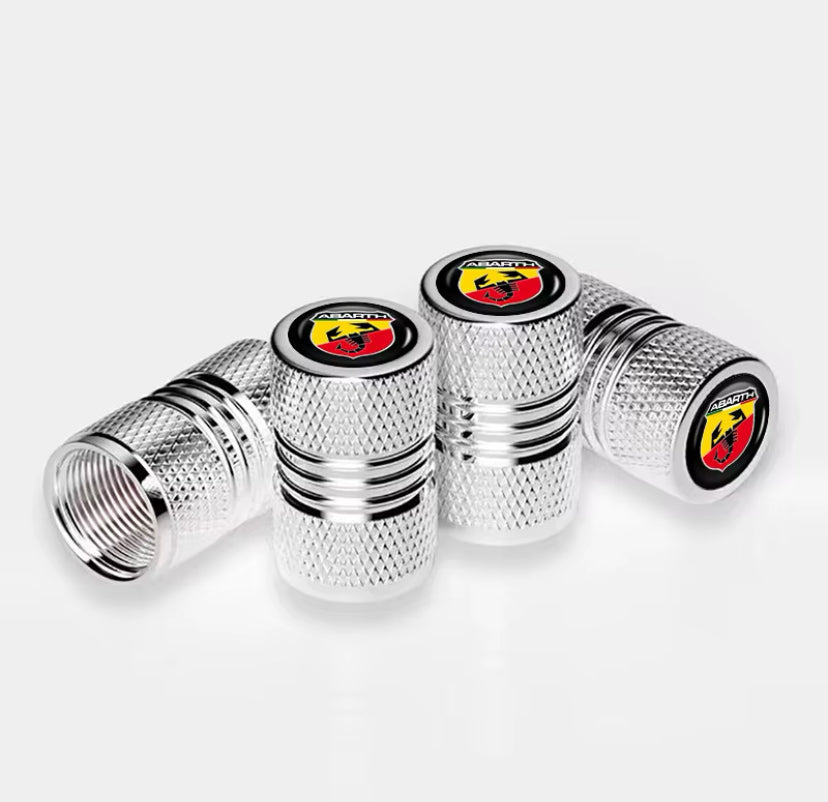 Abarth Emblem Silver Tyre Valve Cap 4PC