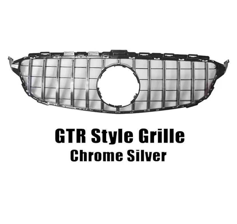 Mercedes-Benz C-Class W205 2015-2018 Front Grille AMG GTR Chrome Silver