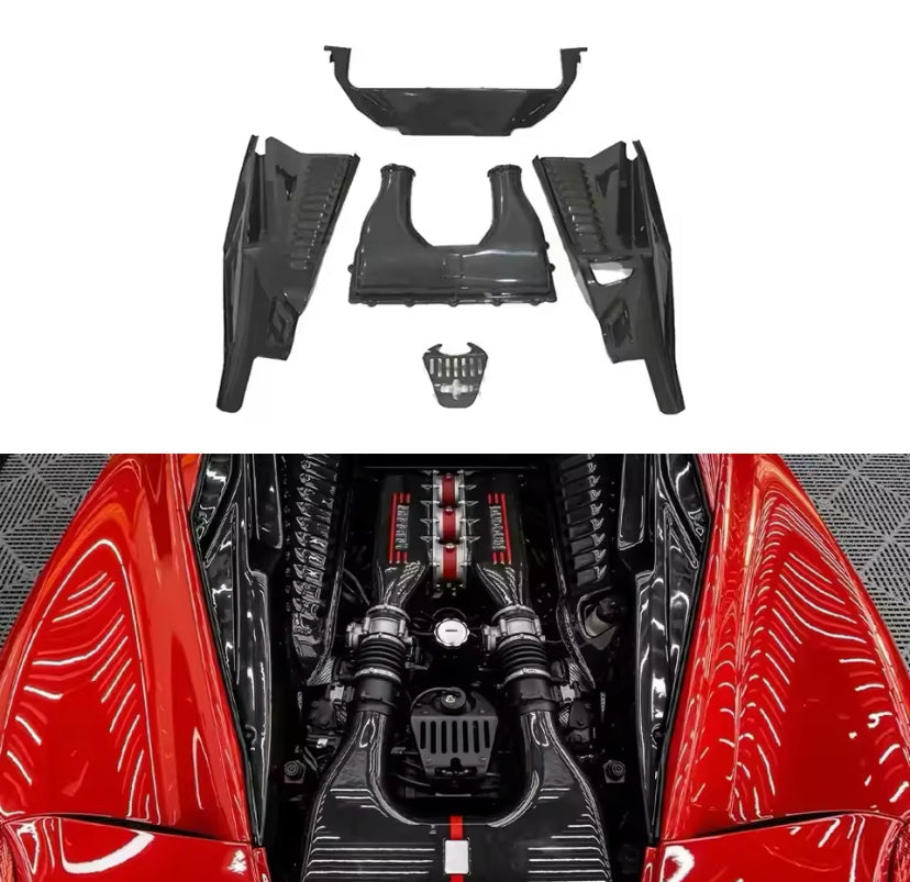 Ferrari 458 2011-2014 Carbon Fibre Engine Bay Upgrade Kit 5PC