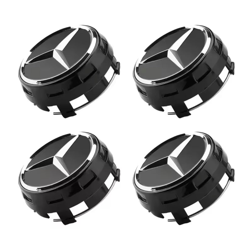 Mercedes-Benz AMG 75MM Matte Black Centre Cap 4PCS