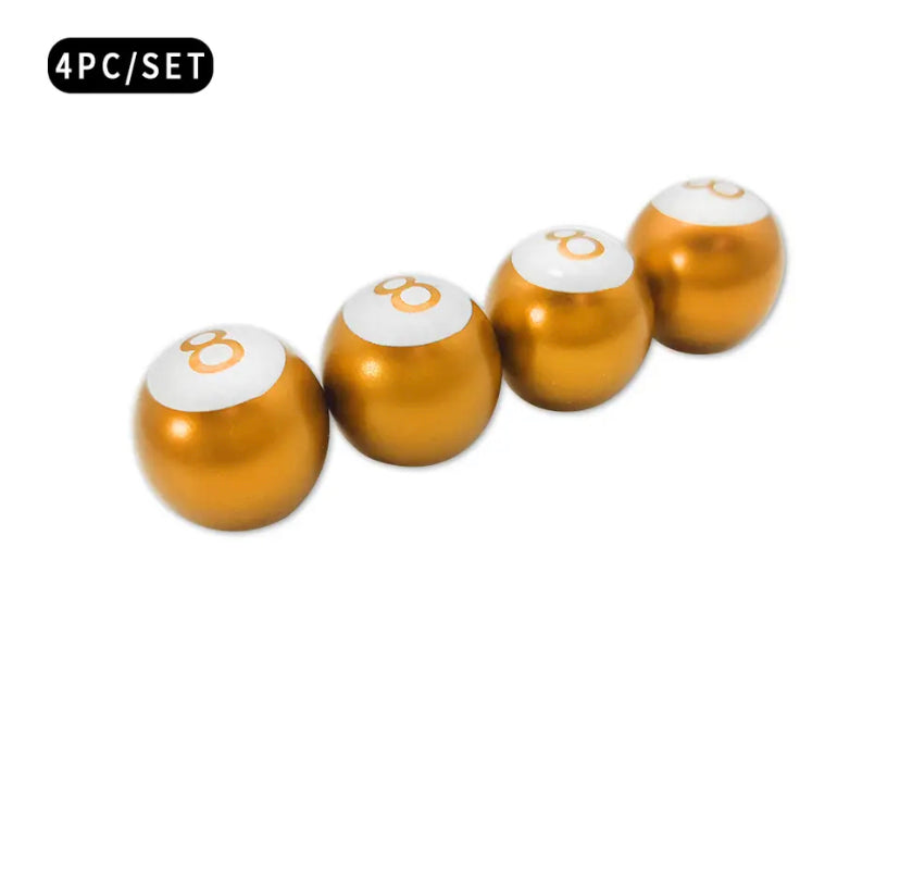 Lucky 8 Ball Tire Valve Caps 4pc