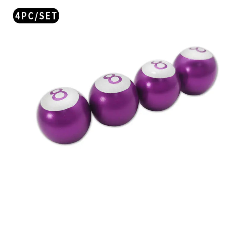 Lucky 8 Ball Tire Valve Caps 4pc
