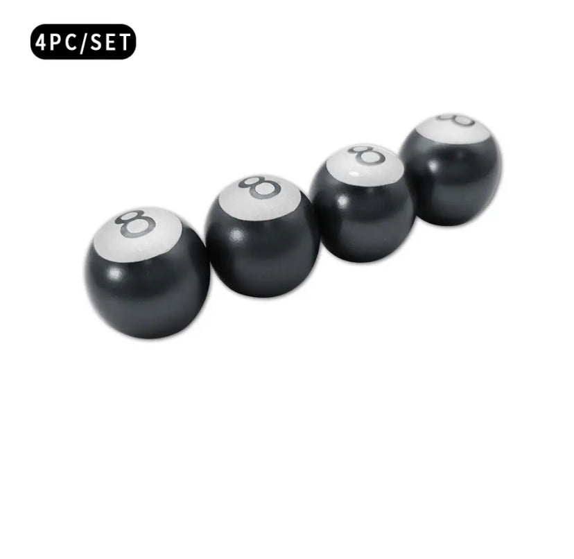 Lucky 8 Ball Tire Valve Caps 4pc
