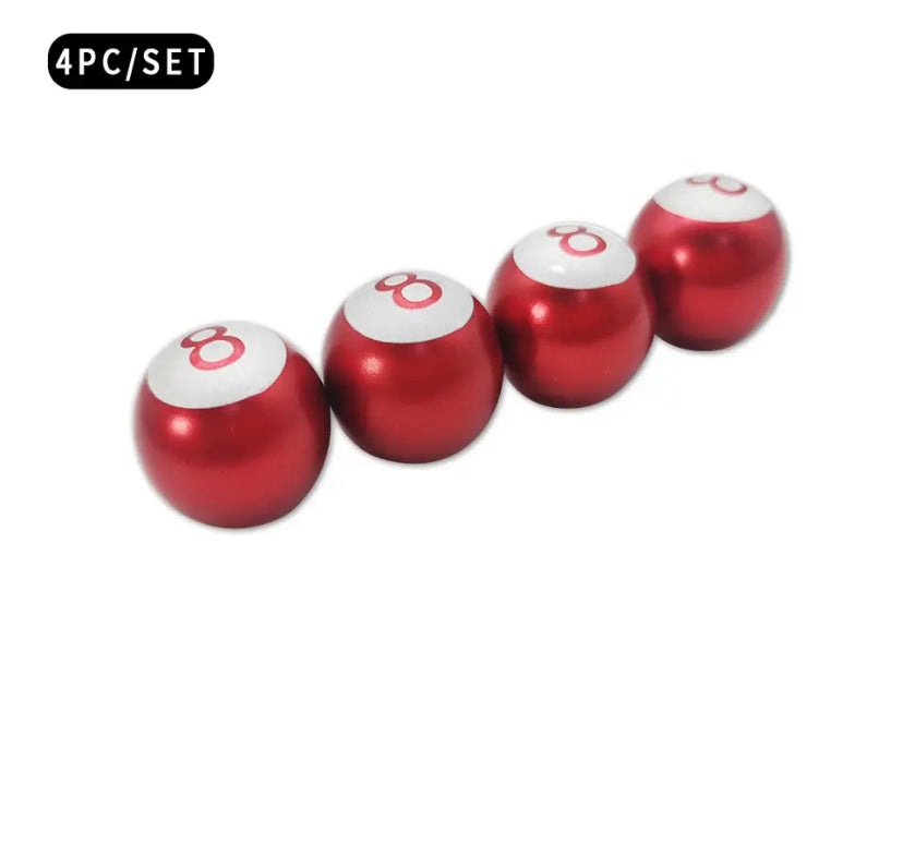 Lucky 8 Ball Tire Valve Caps 4pc