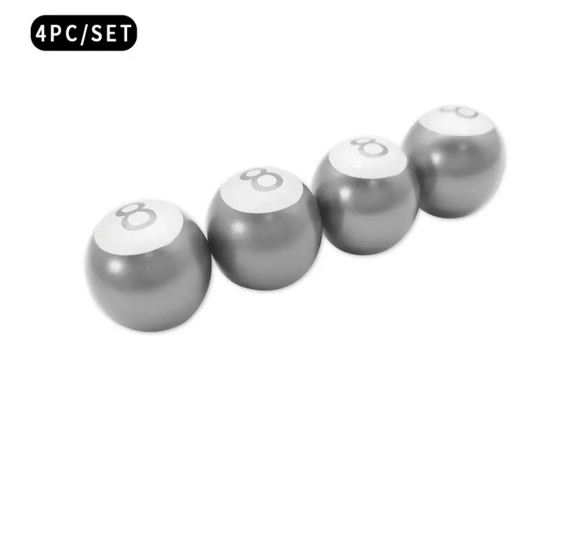 Lucky 8 Ball Tire Valve Caps 4pc