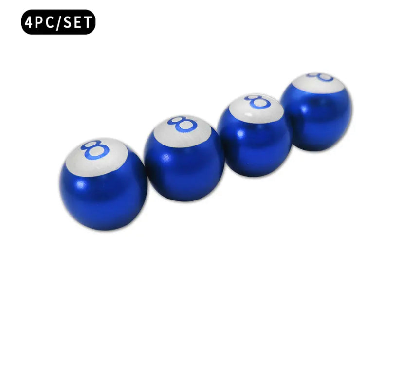 Lucky 8 Ball Tire Valve Caps 4pc